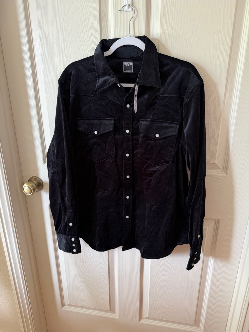 Todd Snyder Black Velvet Western Button-Down Shirt
